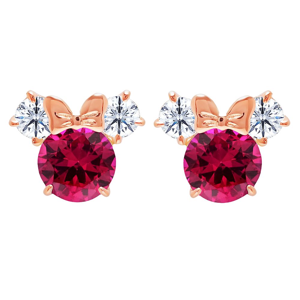 Disney Minnie Mouse Birthstone Earrings By CRISLU – Rose Gold