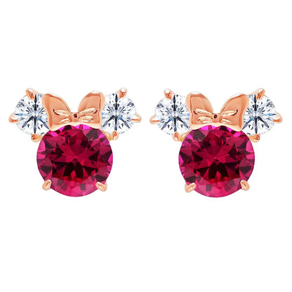 Disney Minnie Mouse Birthstone Earrings By CRISLU – Rose Gold