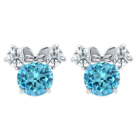 Disney Minnie Mouse Birthstone Earrings For Kids By CRISLU – Platinum