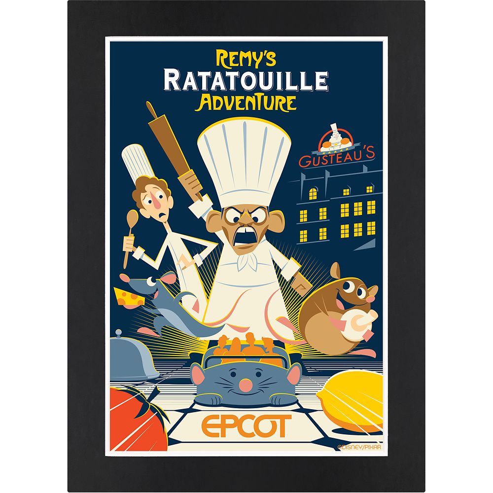 Disney EPCOT Remy's Ratatouille Adventure Matted Print